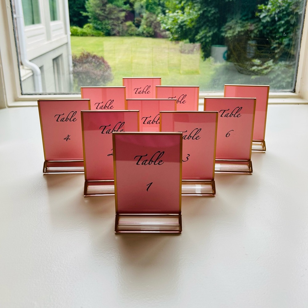 Wedding / Party Gold Supplies - Table Number Stands, Geometric Bread Baskets